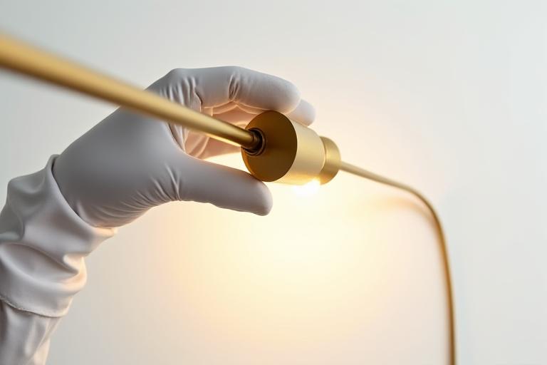 Close up of a custom lighting fixture being installed